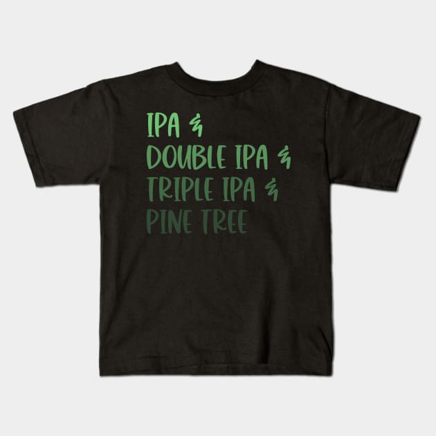 IPA Beer List Kids T-Shirt by MimicGaming